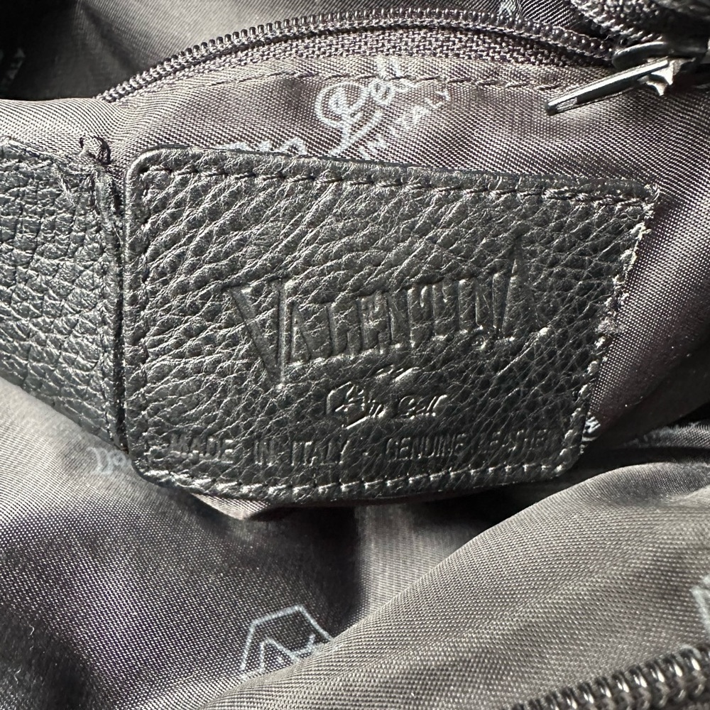 Valentina black leather tote shoulder bag - Picture 11 of 13